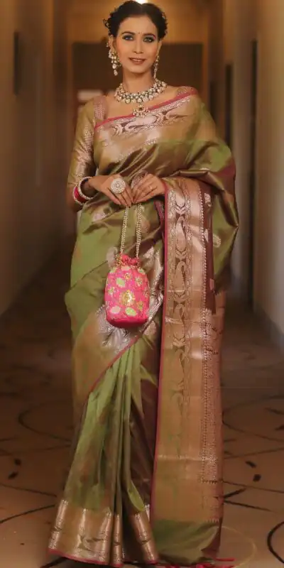 KPR 276 Mahendi in Soft Lichi Silk Lace Border & Lace Work Saree . Available at ₹1499 only. Delivery 4-6 Working Days. Shop now. | Sarees, Bollywood Sarees, Creative Sarees, Designer Sarees, Embroidered Sarees, Ethnic Saree, Modern Digital sarees, Party Wear Sarees