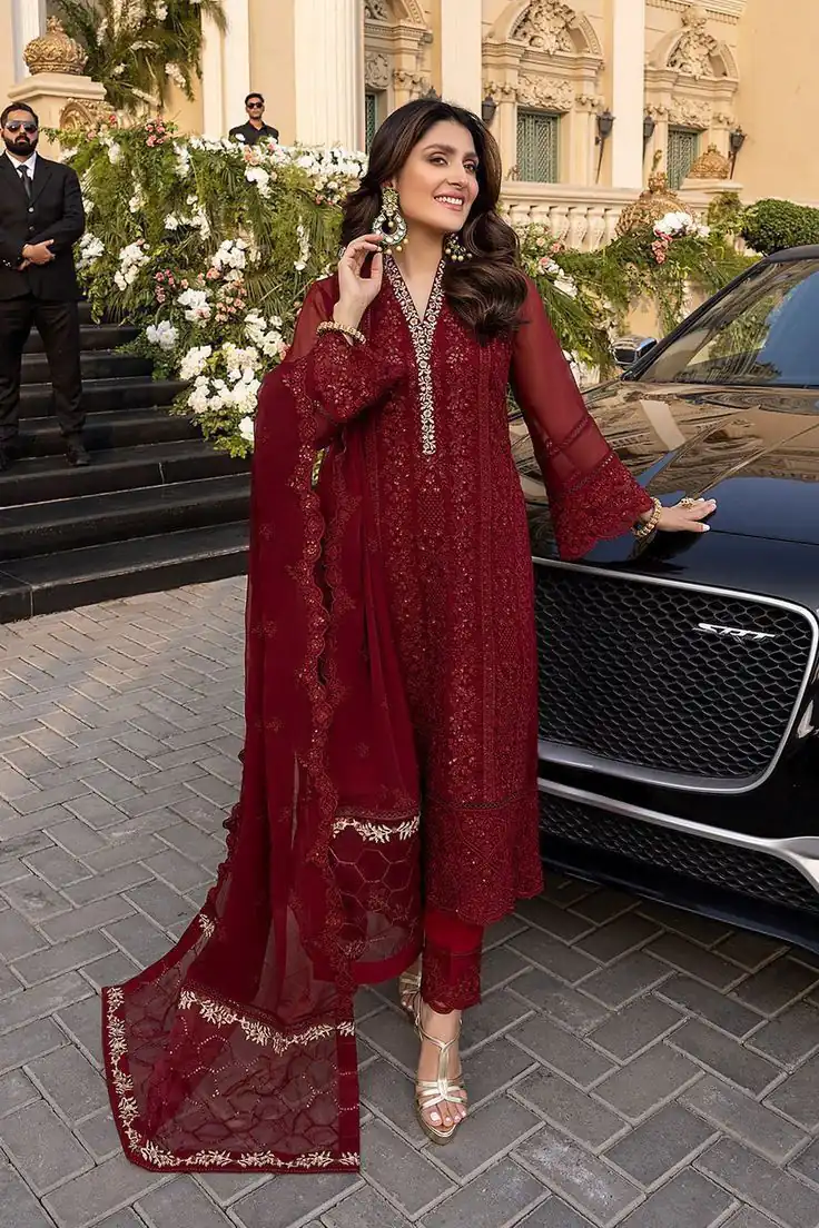 JF 001 Maroon Faux Georgette Salwar Suit. Perfect for Wedding, Party, Ganesh Chaturthi, Baisakhi, Bridal Wear – Exclusive Offer ₹2099. Delivery 4-6 | Jump Suits, Salwar suit, Casual Suits, Creative suits, Designer Suits, Palazzo Suits, Party Wear Suits, Patiala Suits, Straight Suits