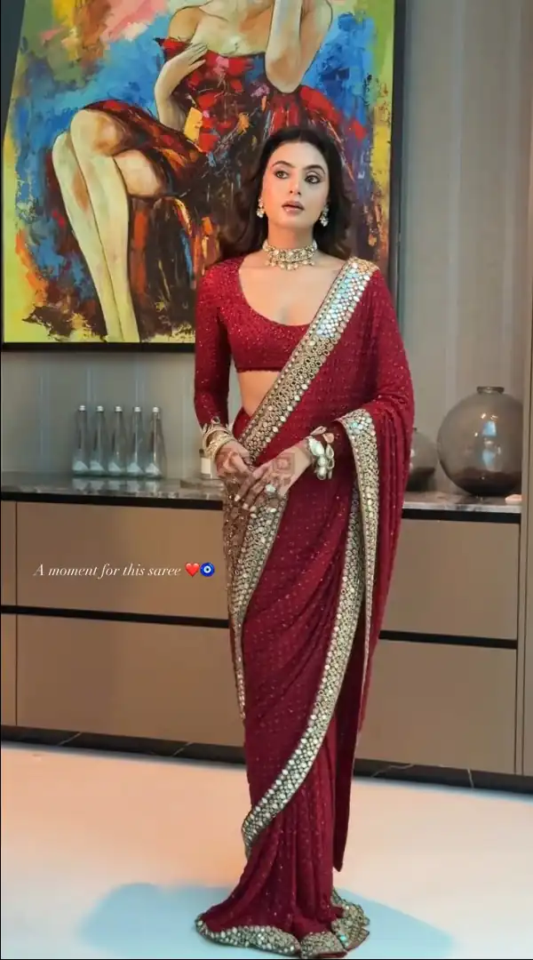 BT 443 Maroon Color Georgette Saree with Embroidery Work & Mirror Work. Get it for ₹2449. Delivery 4-6 Working Days. Shop now. | Sarees, Bollywood Sarees, Creative Sarees, Designer Sarees, Embroidered Sarees, Ethnic Saree, Modern Digital sarees, Party Wear Sarees