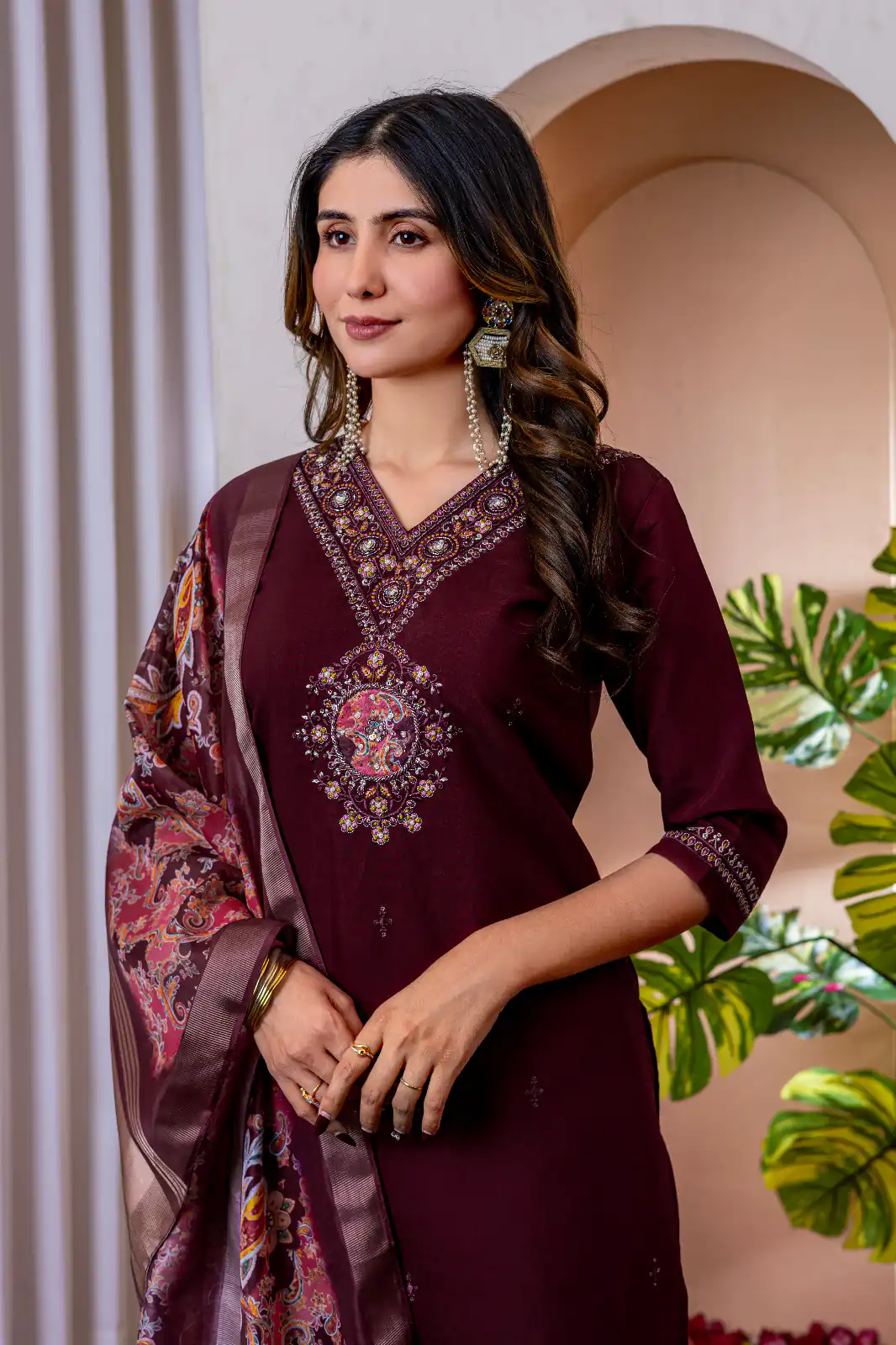 DIVA 112 Maroon Marina Silk Salwar Suit with Embroidery Work. Introductory Price ₹1999. Delivery 4-6 Working Days. Shop now. | Jump Suits, Salwar suit, Casual Suits, Creative suits, Designer Suits, Palazzo Suits, Party Wear Suits, Patiala Suits, Straight Suits