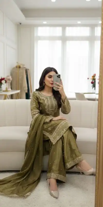 WW 1245 Mehendi Zimmy Silk Salwar Suit with Lace Work & Embroidery Work. Affordable Price ₹2499. Delivery 4-6 Working Days. Shop now. | Jump Suits, Salwar suit, Casual Suits, Creative suits, Designer Suits, Palazzo Suits, Party Wear Suits, Patiala Suits, Straight Suits