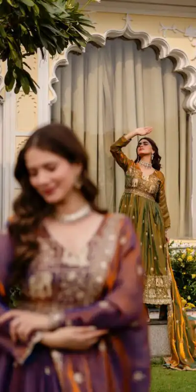 RR 38 Mustered Fendy Satin Gown Perfect for Wedding, Party, Pongal, Makar Sankranti, Ganesh Chaturthi β . Available at βΉ2649 only. Delivery 4-6 Wor | Gowns, Bollywood Gowns, Creative Gowns, Designer Gowns, Embroidered Gowns, Party Wear Gowns