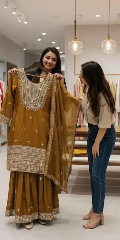 WW 1249 Mustered Fendy Silk Salwar Suit with Mirror Work & Embroidery Work. Best Price ₹2399. Delivery 4-6 Working Days. Shop now. | Jump Suits, Salwar suit, Casual Suits, Creative suits, Designer Suits, Palazzo Suits, Party Wear Suits, Patiala Suits, Straight Suits