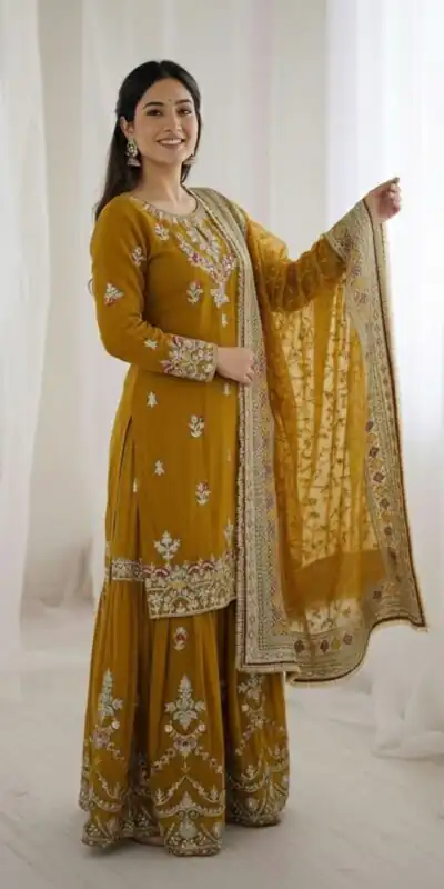 SSR 5007 Mustered Color Georgette Salwar Suit with Embroidery Work. Get it for ₹2449. Delivery 4-6 Working Days. Shop now. | Jump Suits, Salwar suit, Casual Suits, Creative suits, Designer Suits, Palazzo Suits, Party Wear Suits, Patiala Suits, Straight Suits