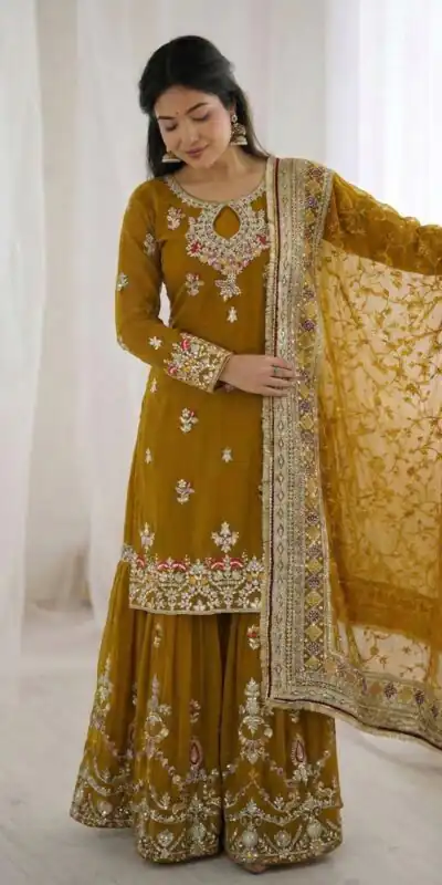 SSR 5007 Mustered Color Georgette Salwar Suit with Embroidery Work. Get it for ₹2449. Delivery 4-6 Working Days. Shop now. | Jump Suits, Salwar suit, Casual Suits, Creative suits, Designer Suits, Palazzo Suits, Party Wear Suits, Patiala Suits, Straight Suits