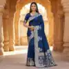 MB 25 GAJRAJ Navy Blue in Pure Banarasi Silk Zari Work & Lace Work Saree . Introductory Price ₹1899. Delivery 4-6 Working Days. Shop now. | Sarees, Bollywood Sarees, Creative Sarees, Designer Sarees, Embroidered Sarees, Ethnic Saree, Modern Digital sarees, Party Wear Sarees