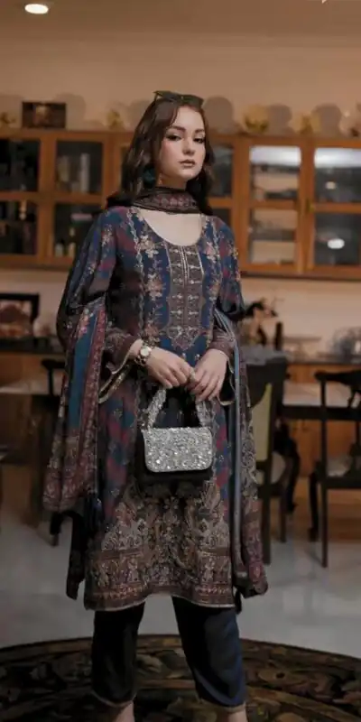 ST 221 Navy Blue in Color Tabby Satin Digital Print Salwar Suit . Exclusive Offer ₹1849. Delivery 4-6 Working Days. Shop now. | Jump Suits, Salwar suit, Casual Suits, Creative suits, Designer Suits, Palazzo Suits, Party Wear Suits, Patiala Suits, Straight Suits