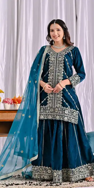 ND 5053 Navy Blue Viscous Velvet Salwar Suit with Embroidery Work. Grab it for ₹2449. Delivery 4-6 Working Days. Shop now. | Jump Suits, Salwar suit, Casual Suits, Creative suits, Designer Suits, Palazzo Suits, Party Wear Suits, Patiala Suits, Straight Suits