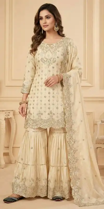 MF 459 Off White Chinon Silk Sequence Work Salwar Suit. Online Affordable Price ₹2549. Delivery 4-6 Working Days. Shop now. | Jump Suits, Salwar suit, Casual Suits, Creative suits, Designer Suits, Palazzo Suits, Party Wear Suits, Patiala Suits, Straight Suits