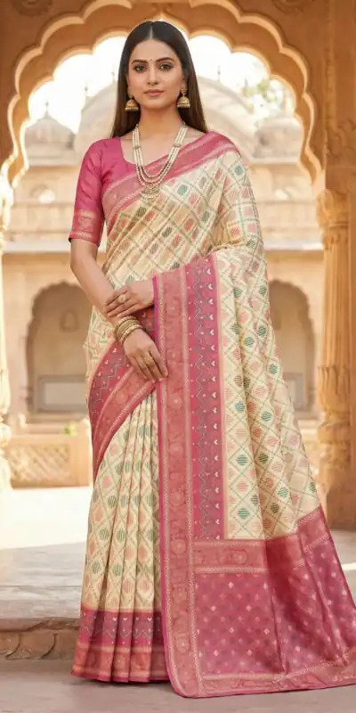 MB 6088 Off White Color Lace Work & Zari Work Sareein Pochampalli Silk. Best Price ₹2049. Delivery 4-6 Working Days. Shop now. | Sarees, Bollywood Sarees, Creative Sarees, Designer Sarees, Embroidered Sarees, Ethnic Saree, Modern Digital sarees, Party Wear Sarees