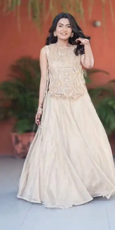 PC 563 Off White in Color Vichitra Silk Embroidery Work Lehenga Choli . Now at just βΉ2549. Delivery 4-6 Working Days. Shop now. | Lehenga, Bollywood Lehenga, Creative Lehenga, Designer Lehenga, Embroidered Lehenga, Party Wear Lehenga