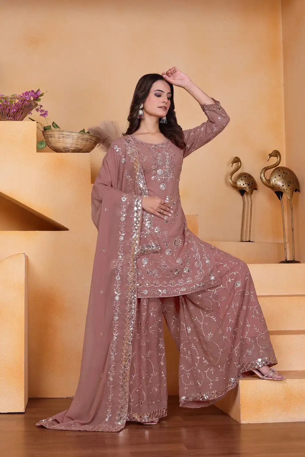 FE 99 Onion Color Fox Georgette Salwar Suit with Embroidery Work. Online Now at just ₹2549. Delivery 4-6 Working Days. Shop now. | Jump Suits, Salwar suit, Casual Suits, Creative suits, Designer Suits, Palazzo Suits, Party Wear Suits, Patiala Suits, Straight Suits
