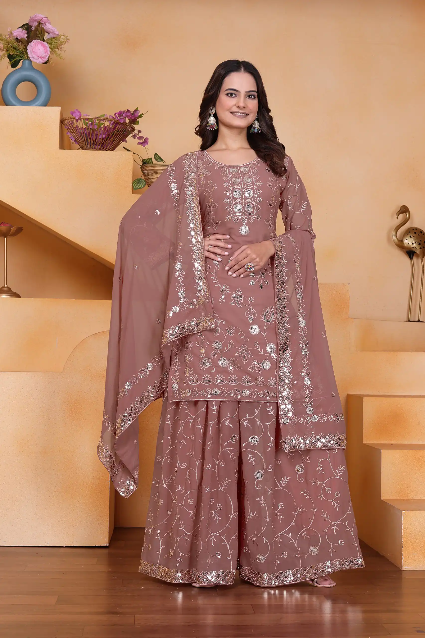 FE 99 Onion Color Fox Georgette Salwar Suit with Embroidery Work. Online Now at just ₹2549. Delivery 4-6 Working Days. Shop now. | Jump Suits, Salwar suit, Casual Suits, Creative suits, Designer Suits, Palazzo Suits, Party Wear Suits, Patiala Suits, Straight Suits