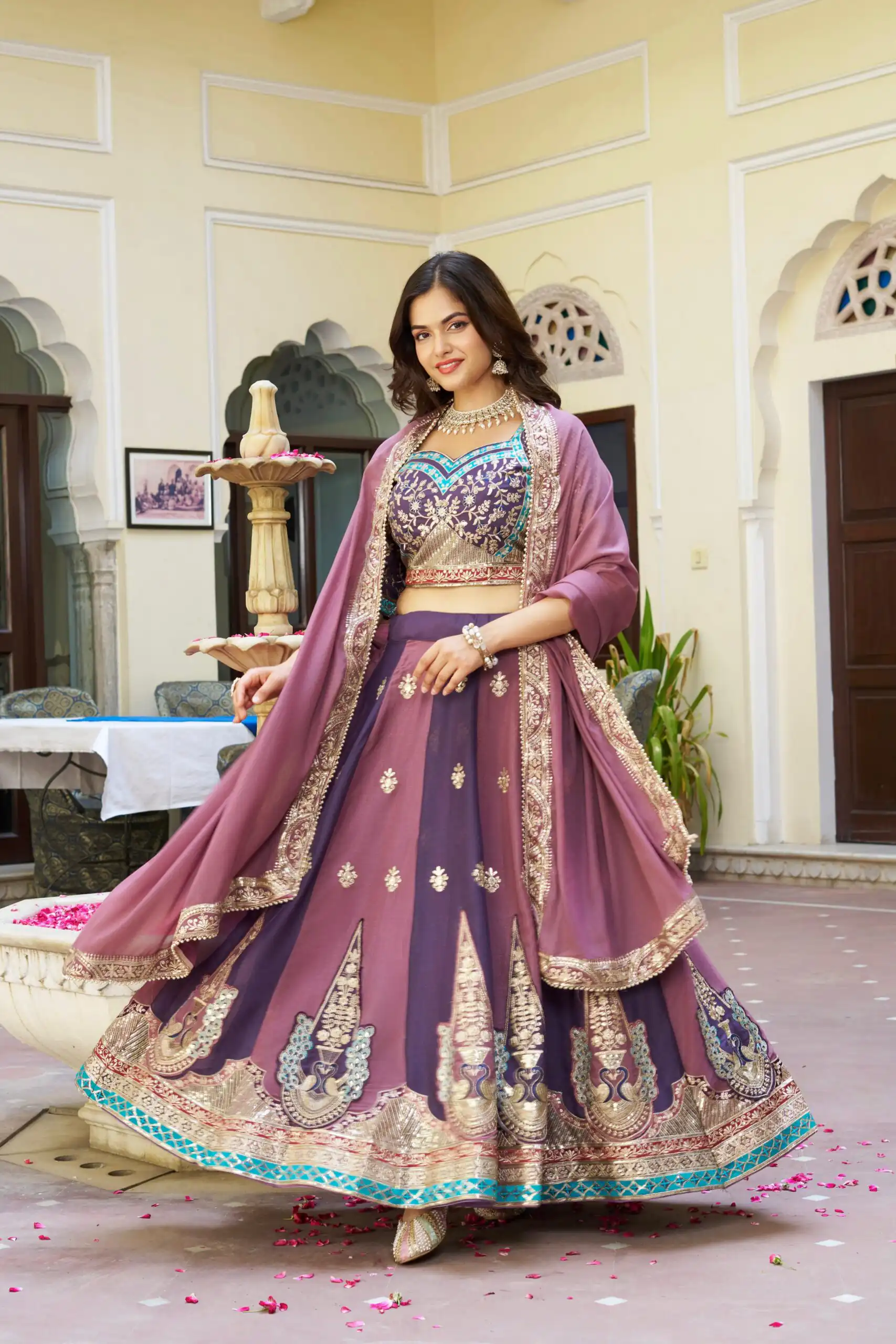 Ram 149 Onion Star Georgette Lehenga Choli with Lace Work & Embroidery Work. Get it for ₹3449. Delivery 4-6 Working Days. Shop now. | Lehenga, Bollywood Lehenga, Creative Lehenga, Designer Lehenga, Embroidered Lehenga, Party Wear Lehenga