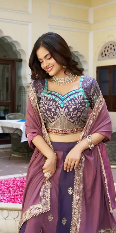 Ram 149 Onion Star Georgette Lehenga Choli with Lace Work & Embroidery Work. Get it for ₹3449. Delivery 4-6 Working Days. Shop now. | Lehenga, Bollywood Lehenga, Creative Lehenga, Designer Lehenga, Embroidered Lehenga, Party Wear Lehenga