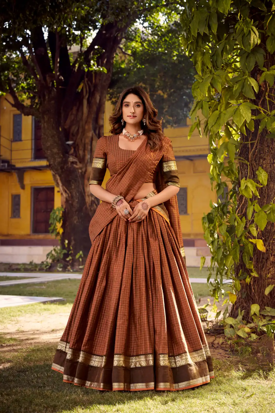 LNB 1900 Orange Color Chettinad Cotton Chex Zari Work Lehenga Choli . Now at just ₹3249. Delivery 4-6 Working Days. Shop now. | Lehenga, Bollywood Lehenga, Creative Lehenga, Designer Lehenga, Embroidered Lehenga, Party Wear Lehenga