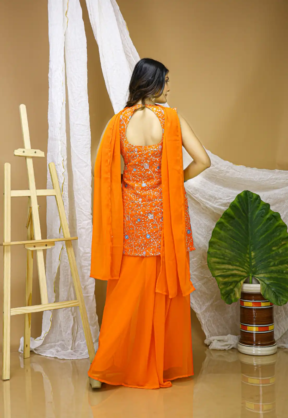 FE 124 Orange Color Georgette Salwar Suit with Embroidery Work. Introductory Price ₹1999. Delivery 4-6 Working Days. Shop now. | Jump Suits, Salwar suit, Casual Suits, Creative suits, Designer Suits, Palazzo Suits, Party Wear Suits, Patiala Suits, Straight Suits