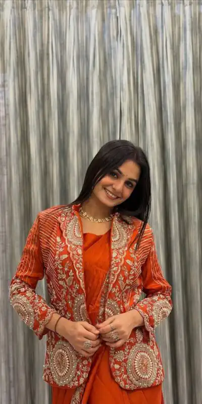 BB 49 Orange in Rangoli Silk Embroidery Work Saree . Wedding, Party, Festive, Events, Get it for ₹2099. Delivery 4-6 Working Days. Shop now. | Sarees, Bollywood Sarees, Creative Sarees, Designer Sarees, Embroidered Sarees, Ethnic Saree, Modern Digital sarees, Party Wear Sarees