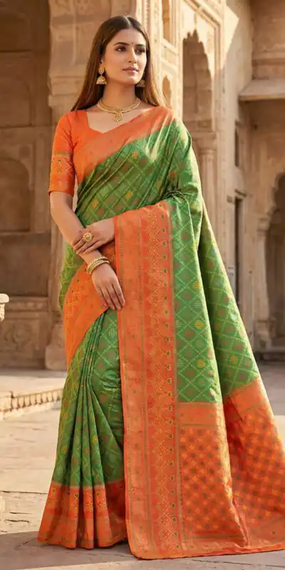 MB 6088 Parrot Green Color Lace Work & Zari Work Sareein Pochampalli Silk. Best Price ₹2049. Delivery 4-6 Working Days. Shop now. | Sarees, Bollywood Sarees, Creative Sarees, Designer Sarees, Embroidered Sarees, Ethnic Saree, Modern Digital sarees, Party Wear Sarees