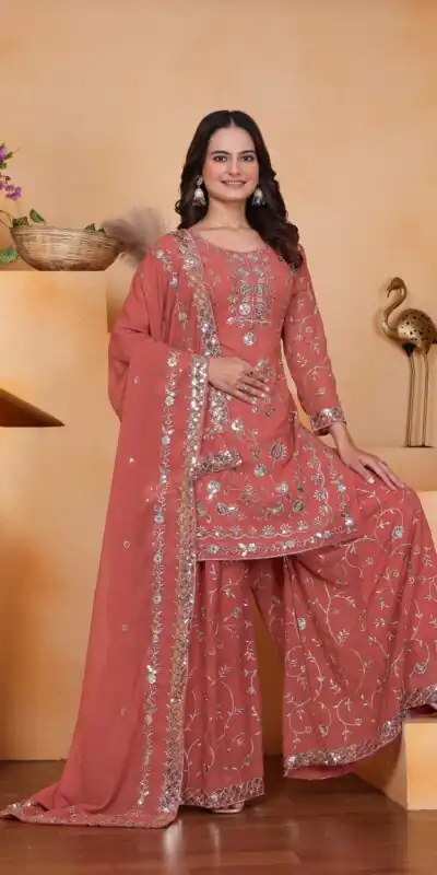 FE 99 Peach Color Fox Georgette Salwar Suit with Embroidery Work. Online Now at just ₹2549. Delivery 4-6 Working Days. Shop now. | Jump Suits, Salwar suit, Casual Suits, Creative suits, Designer Suits, Palazzo Suits, Party Wear Suits, Patiala Suits, Straight Suits