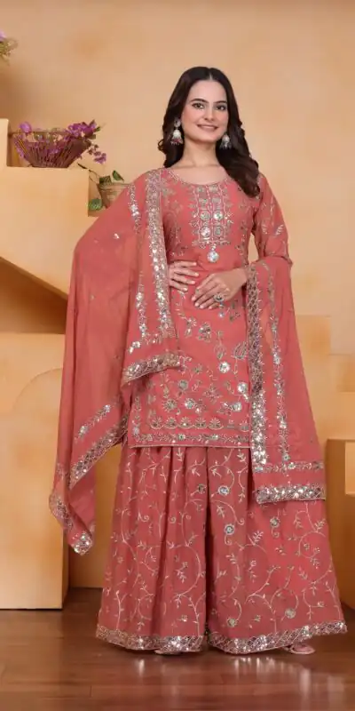 FE 99 Peach Color Fox Georgette Salwar Suit with Embroidery Work. Online Now at just ₹2549. Delivery 4-6 Working Days. Shop now. | Jump Suits, Salwar suit, Casual Suits, Creative suits, Designer Suits, Palazzo Suits, Party Wear Suits, Patiala Suits, Straight Suits