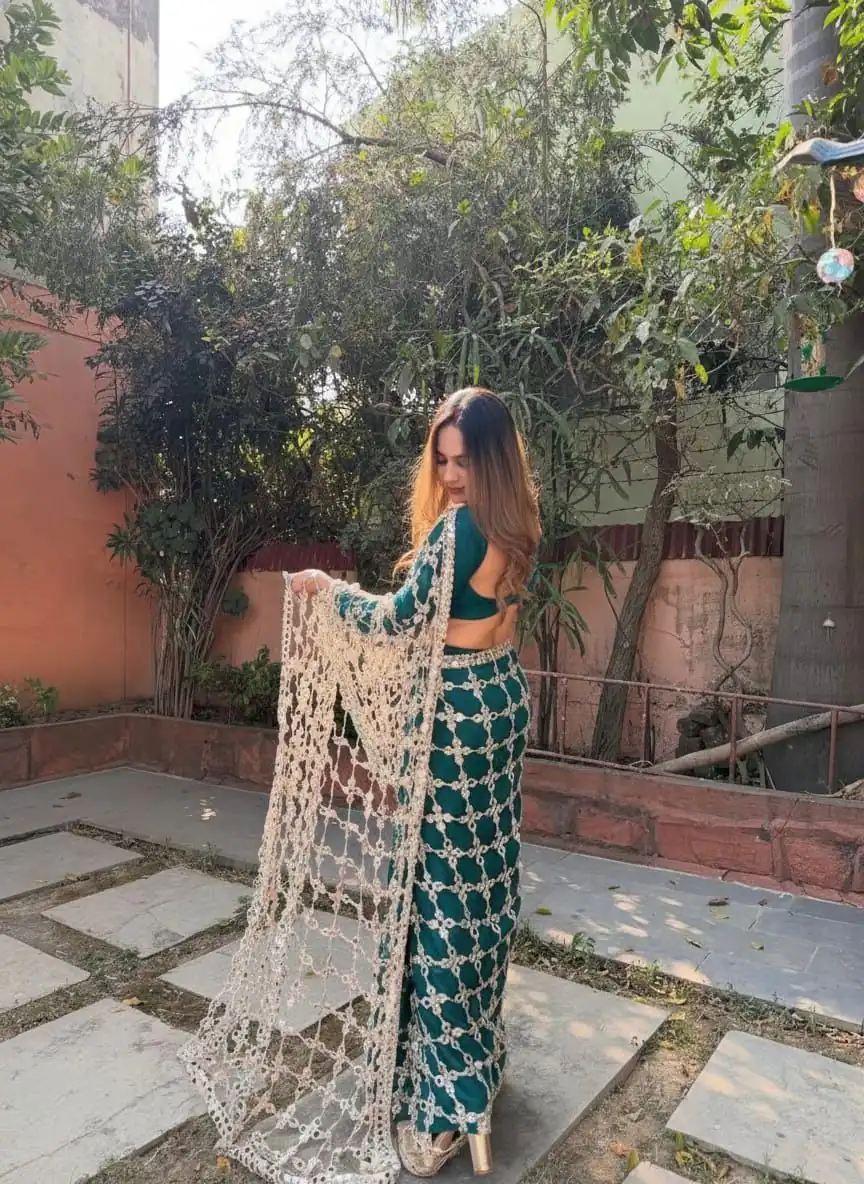 SRK 5322 Peacock Blue Fendy Silk Saree Lace Work & Mirror Work. Wedding, Party, Festive, Events, Festive Deal ₹2499. Delivery 4-6 Working Days. Shop now. | Sarees, Bollywood Sarees, Creative Sarees, Designer Sarees, Embroidered Sarees, Ethnic Saree, Modern Digital sarees, Party Wear Sarees