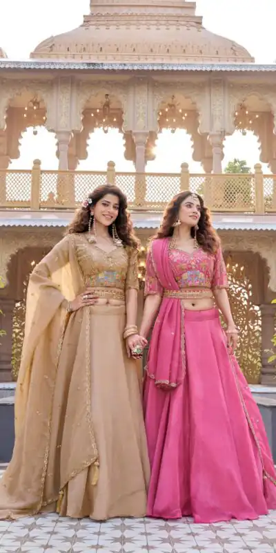 Ram 160 Pink Color Crunchy Lehenga Choli with Embroidery Work. Online Festive Deal ₹3199. Delivery 4-6 Working Days. Shop now. | Lehenga, Bollywood Lehenga, Creative Lehenga, Designer Lehenga, Embroidered Lehenga, Party Wear Lehenga