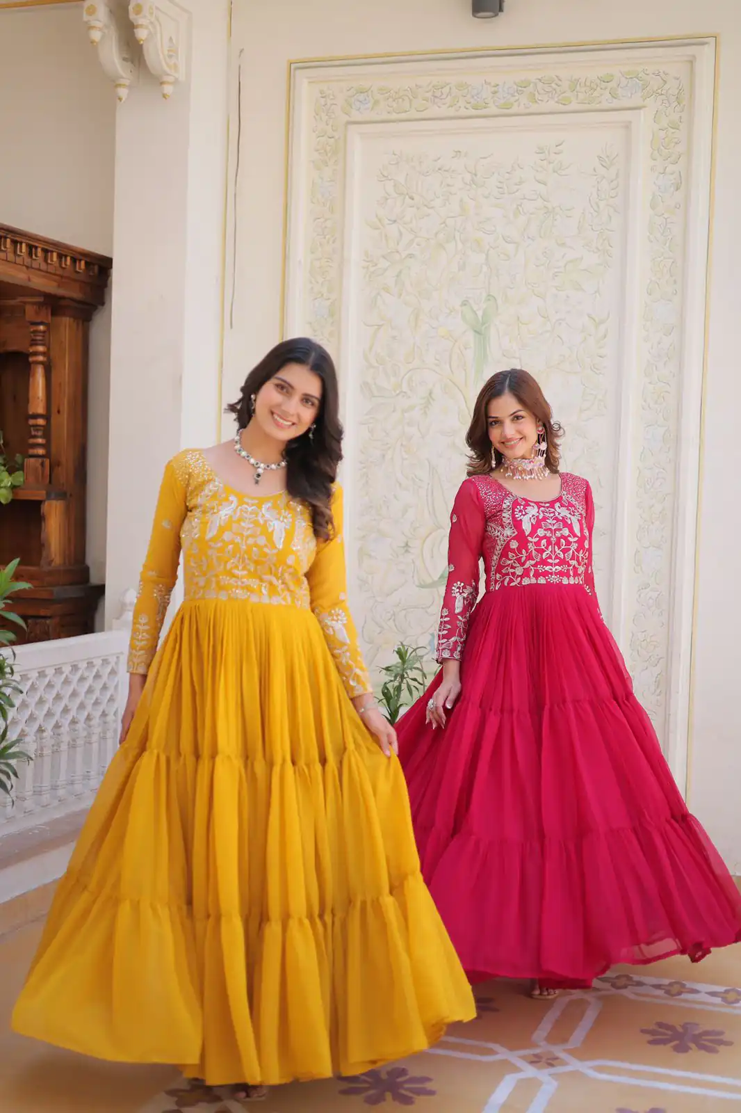 Ram 083 Pink Fox Georgette Sequence Work Gown . Wedding, Party, Festive, Events Grab it for ₹1749. Delivery 4-6 Working Days. Shop now. | Gowns, Bollywood Gowns, Creative Gowns, Designer Gowns, Embroidered Gowns, Party Wear Gowns