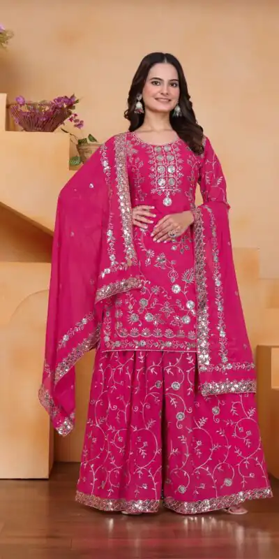 FE 99 Pink Color Fox Georgette Salwar Suit with Embroidery Work. Online Now at just ₹2549. Delivery 4-6 Working Days. Shop now. | Jump Suits, Salwar suit, Casual Suits, Creative suits, Designer Suits, Palazzo Suits, Party Wear Suits, Patiala Suits, Straight Suits