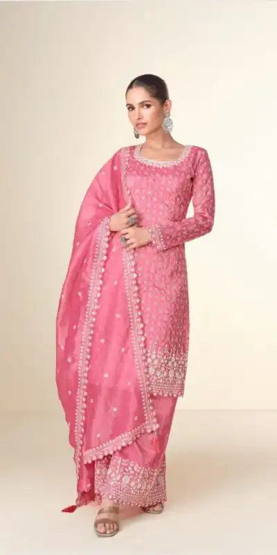 FC ISHITAA Pink Color in Tissue Crush Embroidery Work Salwar Suit . Festive Deal ₹3299. Delivery 4-6 Working Days. Shop now. | Jump Suits, Salwar suit, Casual Suits, Creative suits, Designer Suits, Palazzo Suits, Party Wear Suits, Patiala Suits, Straight Suits