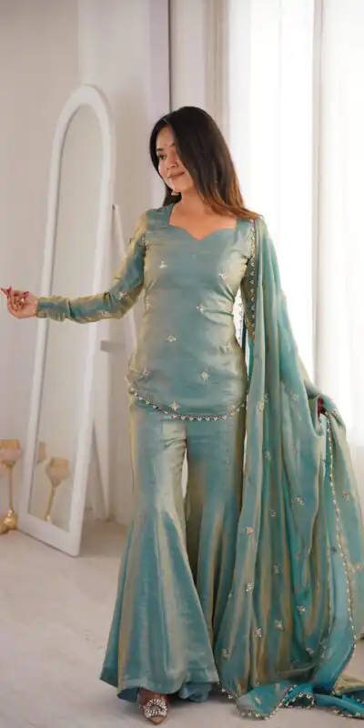 ZSR 3159 Pista Fendy Silk Salwar Suitwith Embroidery Work & Lace Work. Now at just ₹2049. Delivery 4-6 Working Days. Shop now. | Jump Suits, Salwar suit, Casual Suits, Creative suits, Designer Suits, Palazzo Suits, Party Wear Suits, Patiala Suits, Straight Suits
