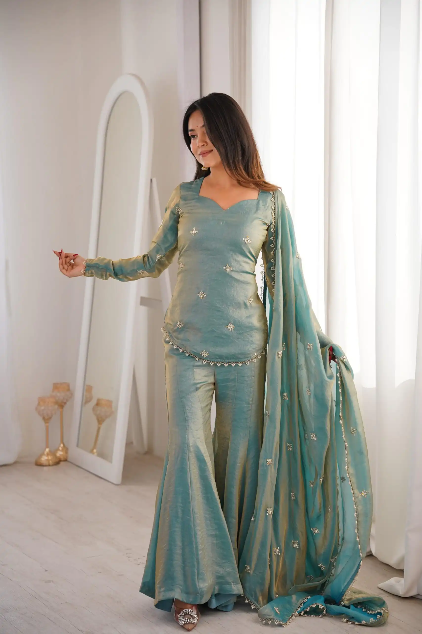 ZSR 3159 Pista Fendy Silk Salwar Suitwith Embroidery Work & Lace Work. Now at just ₹2049. Delivery 4-6 Working Days. Shop now. | Jump Suits, Salwar suit, Casual Suits, Creative suits, Designer Suits, Palazzo Suits, Party Wear Suits, Patiala Suits, Straight Suits