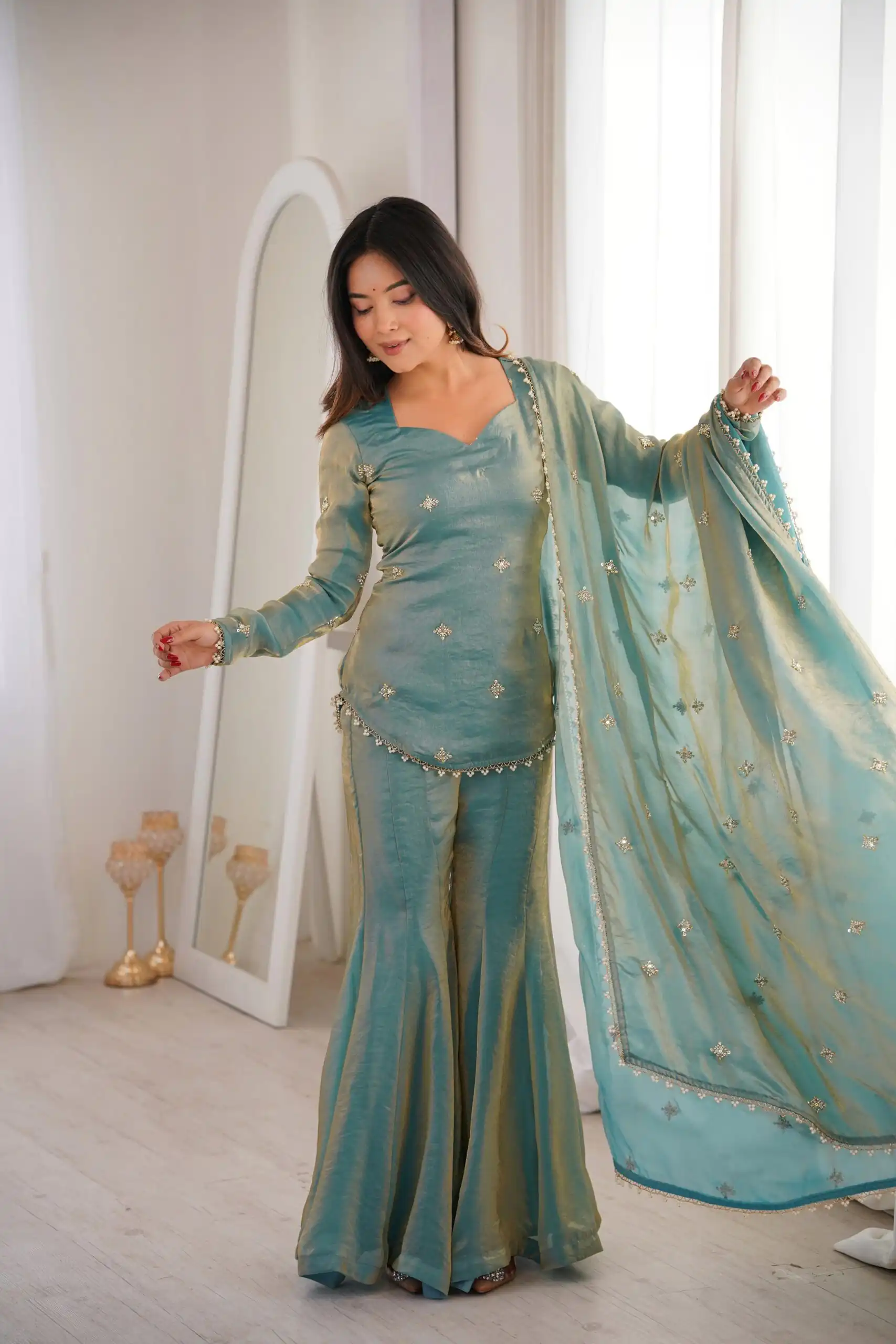 ZSR 3159 Pista Fendy Silk Salwar Suitwith Embroidery Work & Lace Work. Now at just ₹2049. Delivery 4-6 Working Days. Shop now. | Jump Suits, Salwar suit, Casual Suits, Creative suits, Designer Suits, Palazzo Suits, Party Wear Suits, Patiala Suits, Straight Suits
