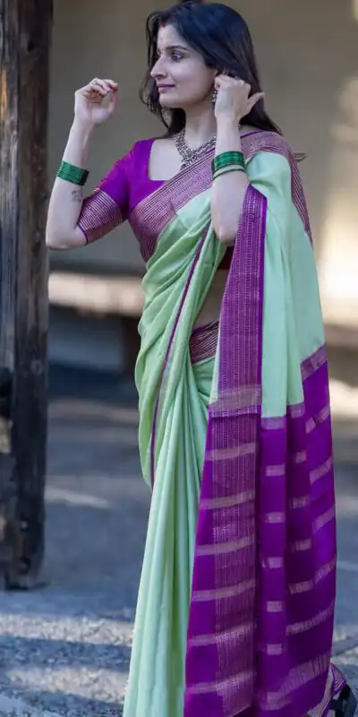 KPR 280 Pista Color Soft Lichi Silk Saree with Lace Border & Lace Work. Best Price ₹1449. Delivery 4-6 Working Days. Shop now. | Sarees, Bollywood Sarees, Creative Sarees, Designer Sarees, Embroidered Sarees, Ethnic Saree, Modern Digital sarees, Party Wear Sarees