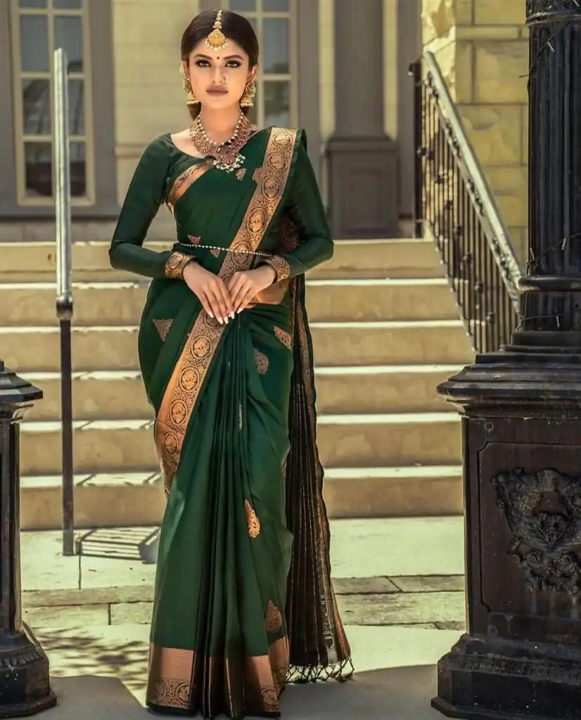 KPR 129 Green Soft Lichi Silk Saree Perfect for Wedding, Party, Reception, Diwali, Ethnic Day – . Affordable Price ₹1349. Delivery 4-6 Working Days. | Sarees, Bollywood Sarees, Creative Sarees, Designer Sarees, Embroidered Sarees, Ethnic Saree, Modern Digital sarees, Party Wear Sarees
