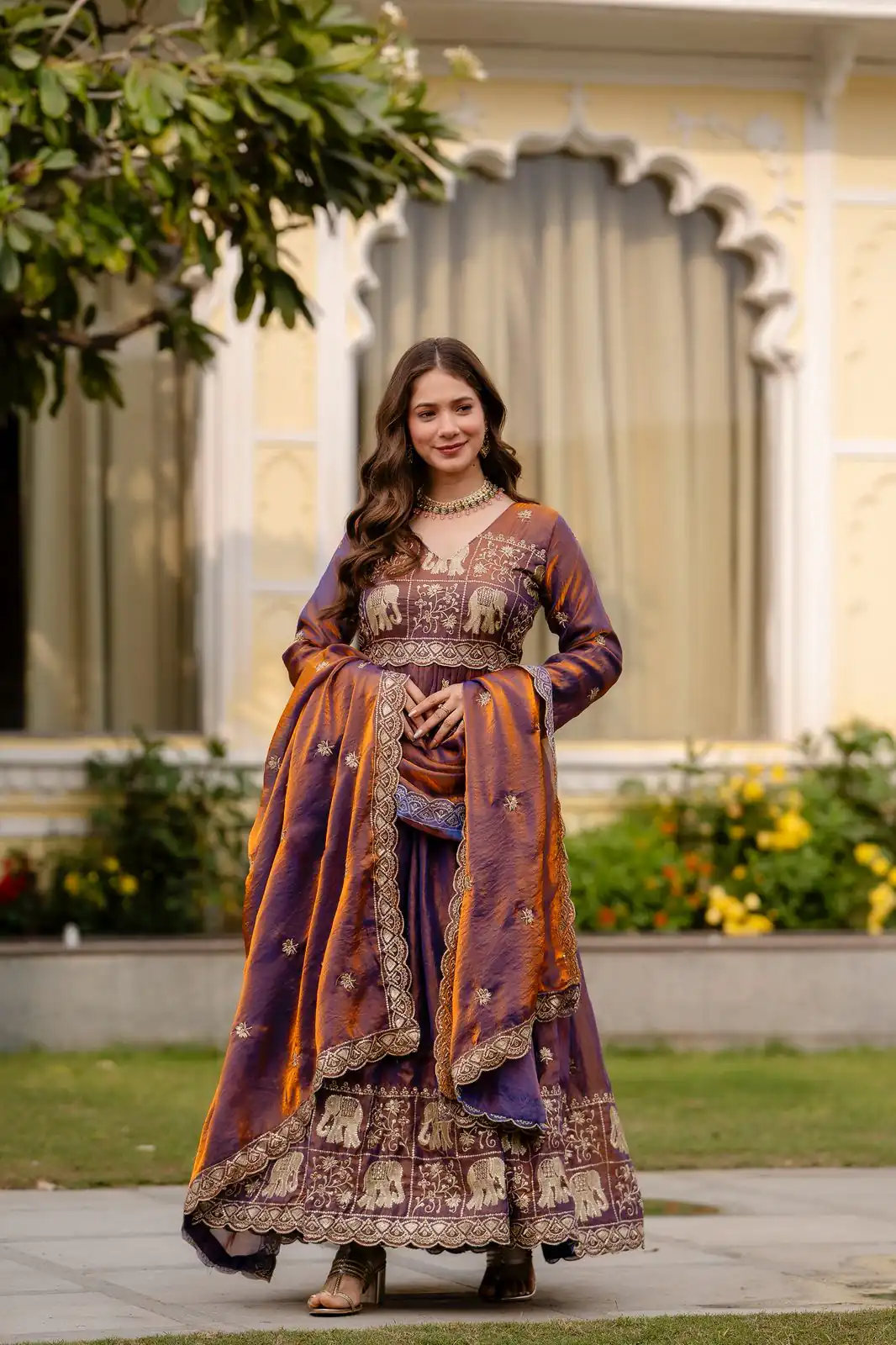 RR 38 Purple Fendy Satin Gown Perfect for Wedding, Party, Pongal, Makar Sankranti, Ganesh Chaturthi – . Available at ₹2649 only. Delivery 4-6 Wor | Gowns, Bollywood Gowns, Creative Gowns, Designer Gowns, Embroidered Gowns, Party Wear Gowns