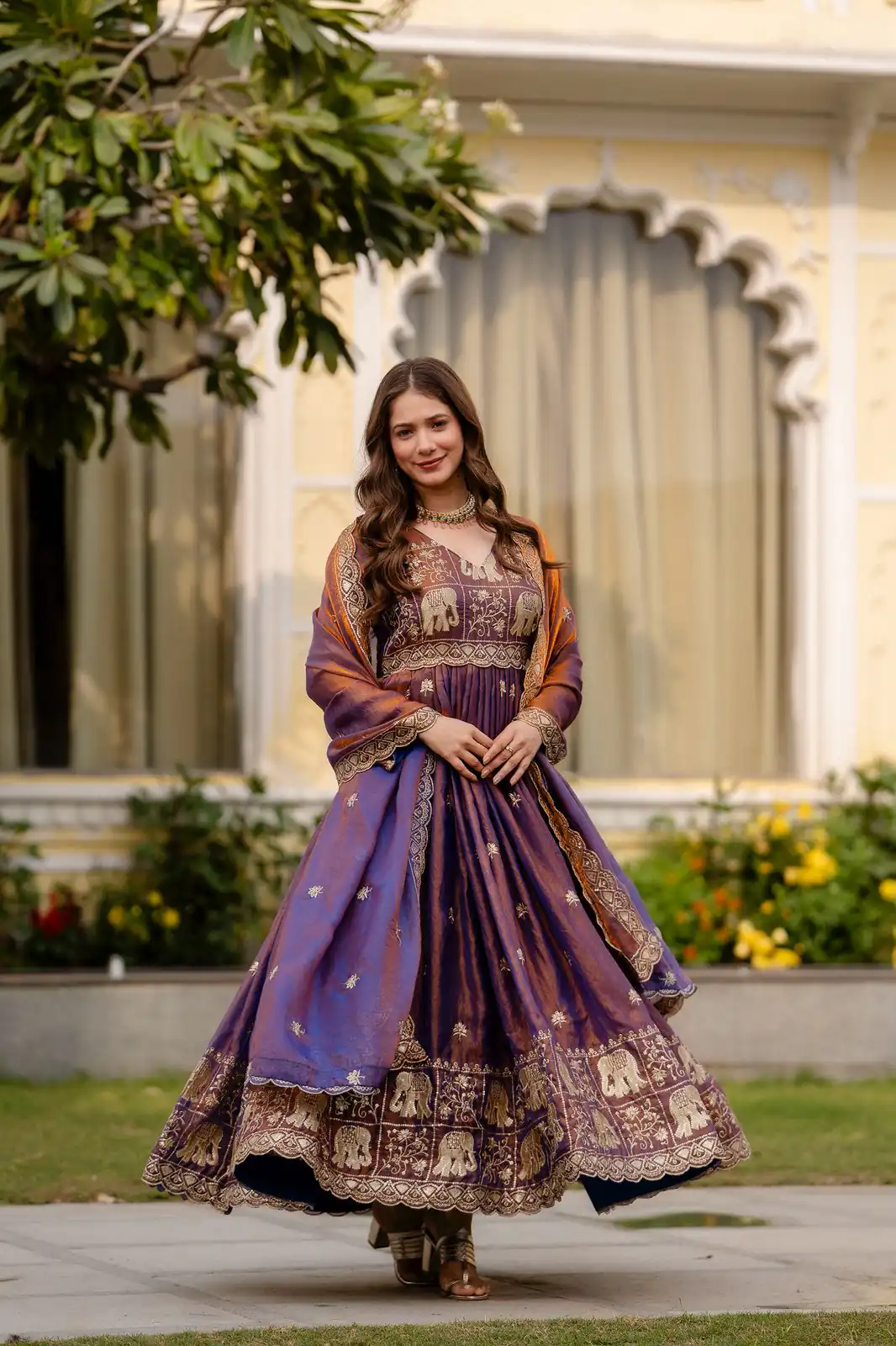 RR 38 Purple Fendy Satin Gown Perfect for Wedding, Party, Pongal, Makar Sankranti, Ganesh Chaturthi – . Available at ₹2649 only. Delivery 4-6 Wor | Gowns, Bollywood Gowns, Creative Gowns, Designer Gowns, Embroidered Gowns, Party Wear Gowns