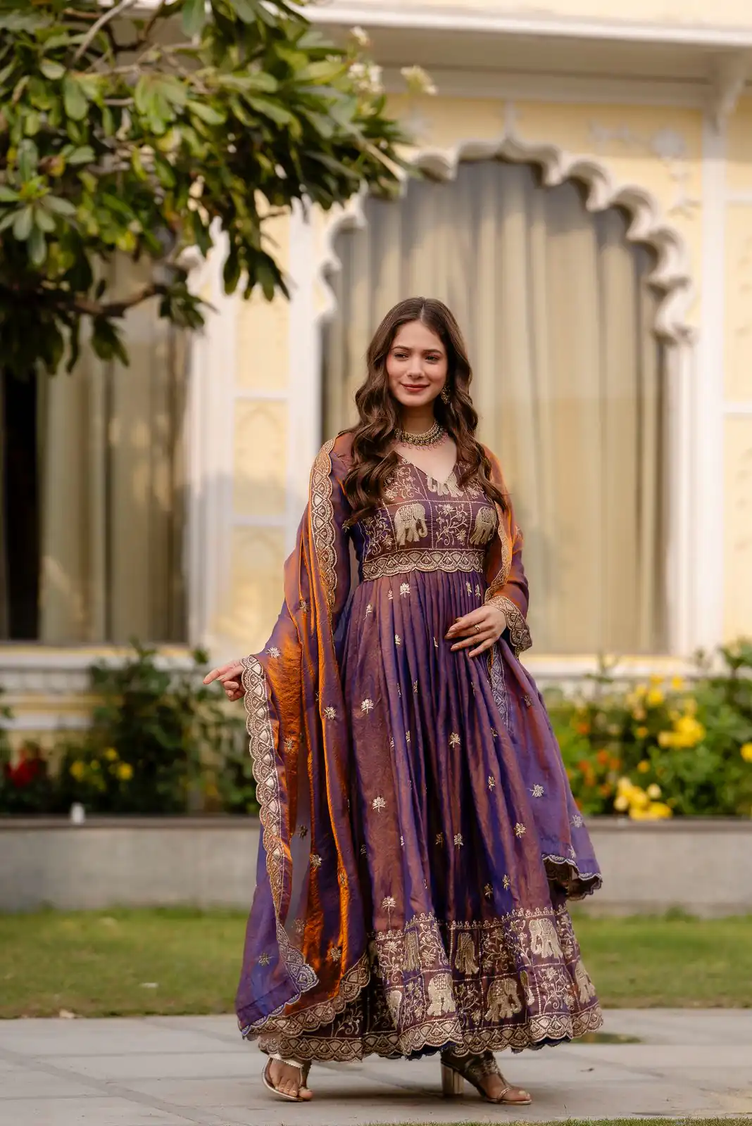 RR 38 Purple Fendy Satin Gown Perfect for Wedding, Party, Pongal, Makar Sankranti, Ganesh Chaturthi – . Available at ₹2649 only. Delivery 4-6 Wor | Gowns, Bollywood Gowns, Creative Gowns, Designer Gowns, Embroidered Gowns, Party Wear Gowns