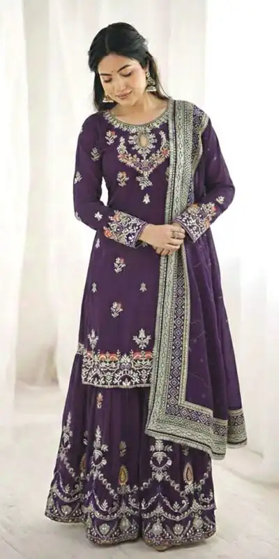 SSR 5007 Purple Color Faux Georgette Salwar Suit with Embroidery Work. Get it for ₹2449. Delivery 4-6 Working Days. Shop now. | Jump Suits, Salwar suit, Casual Suits, Creative suits, Designer Suits, Palazzo Suits, Party Wear Suits, Patiala Suits, Straight Suits