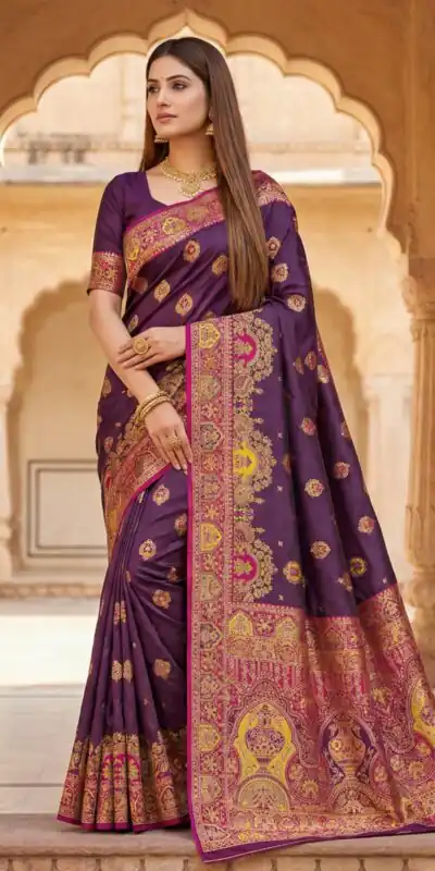 MB 56 Purple Paithani Silk Saree with Lace Border & Lace Work. Affordable Price ₹2399. Delivery 4-6 Working Days. Shop now. | Bollywood Sarees, Creative Sarees, Designer Sarees, Embroidered Sarees, Ethnic Saree, Modern Digital sarees, Party Wear Sarees