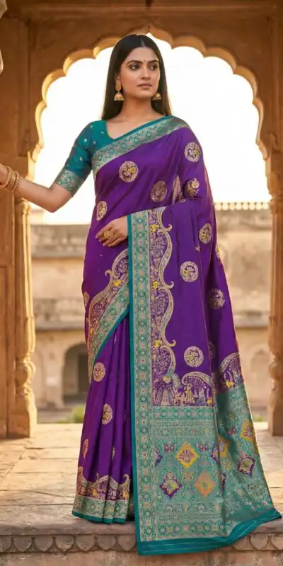 MB 50 Purple Pashmina Silk Saree with Lace Work & Lace Border. Online Festive Deal ₹2399. Delivery 4-6 Working Days. Shop now. | Sarees, Bollywood Sarees, Creative Sarees, Designer Sarees, Embroidered Sarees, Ethnic Saree, Modern Digital sarees, Party Wear Sarees