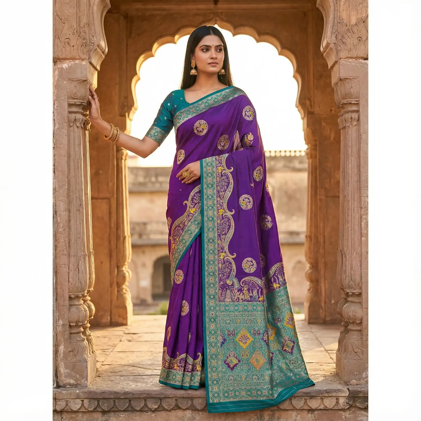 MB 50 Purple Pashmina Silk Saree with Lace Work & Lace Border. Online Festive Deal ₹2399. Delivery 4-6 Working Days. Shop now. | Sarees, Bollywood Sarees, Creative Sarees, Designer Sarees, Embroidered Sarees, Ethnic Saree, Modern Digital sarees, Party Wear Sarees