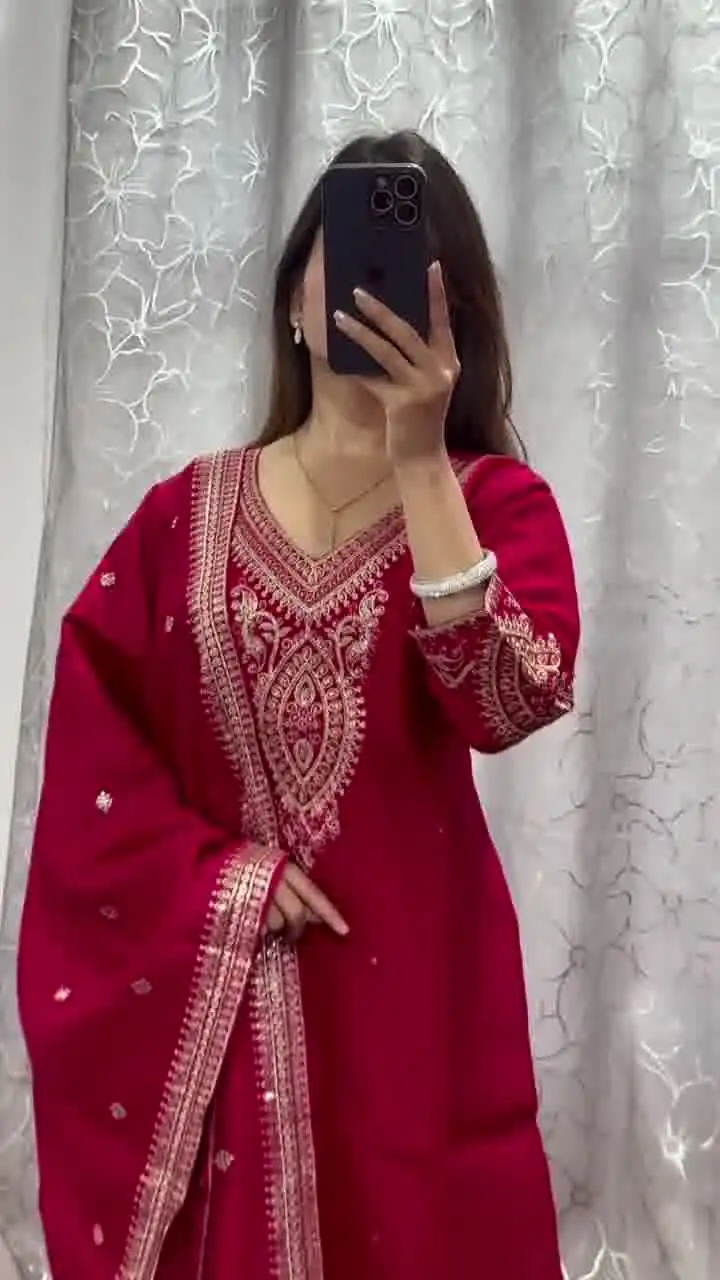 DC G85 Red Printed Chinon Salwar Suit with Lace Work & Mirror Work. Affordable Price ₹1799. Delivery 4-6 Working Days. Shop now. | Jump Suits, Salwar suit, Casual Suits, Creative suits, Designer Suits, Palazzo Suits, Party Wear Suits, Patiala Suits, Straight Suits