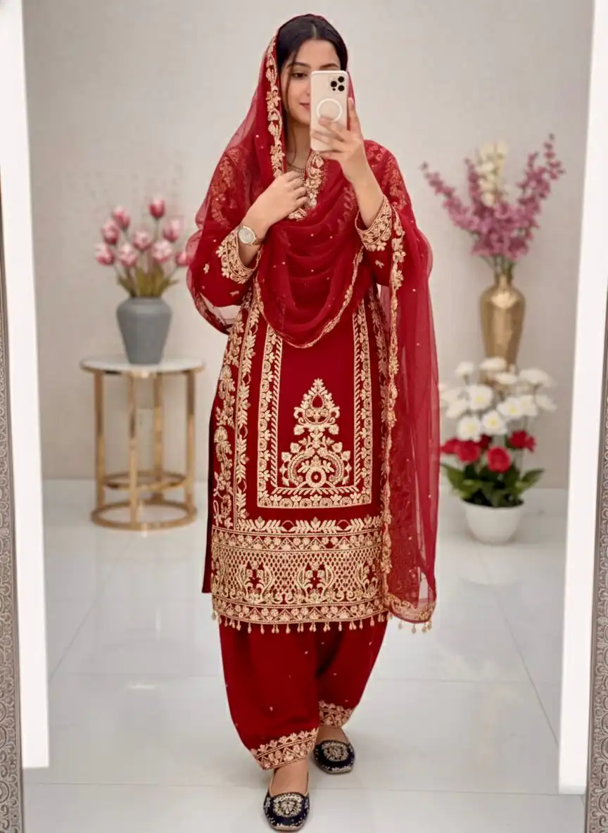 KF 1716 Red in Color Faux Georgette Embroidery Work Salwar Suit . Exclusive Offer ₹2099. Delivery 4-6 Working Days. Shop now. | Jump Suits, Tops & Bottoms, Track Suits, Salwar suit, Casual Suits, Creative suits, Designer Suits, Palazzo Suits, Party Wear Suits, Patiala Suits, Straight Suits, Trendy Wear
