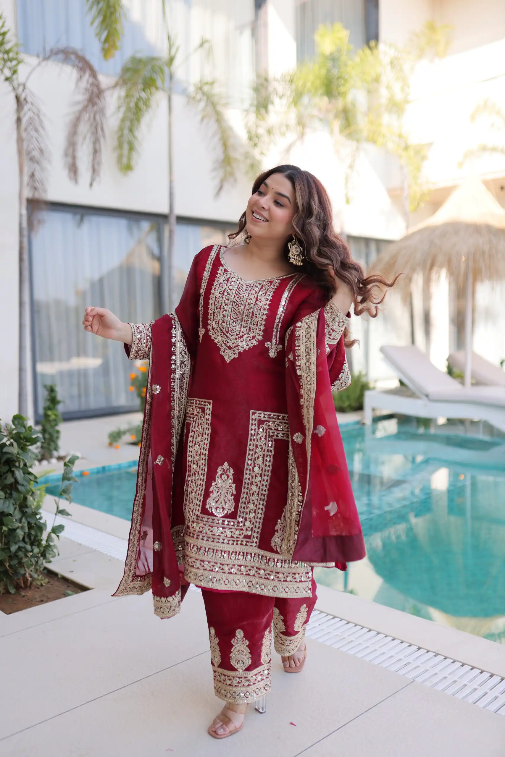 KA 1232 Red Fendi Silk Salwar Suit Red with Embroidery Work & Sequins Work. Affordable Price ₹2499. Delivery 4-6 Working Days. Shop now. | Jump Suits, Salwar suit, Casual Suits, Creative suits, Designer Suits, Palazzo Suits, Party Wear Suits, Patiala Suits, Straight Suits