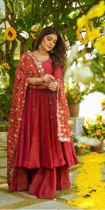 JF 031 Red Color Simmar Silk Anarkali Suit with Embroidery Work. Online Get it for ₹2399. Delivery 4-6 Working Days. Shop now. | Anarkali Suits, Bollywood Anarkali, Creative-Anarkali, Designer Anarkali, Embroidered Anarkali, Party Wear Anarkali