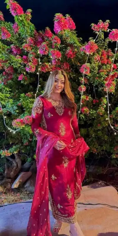 ST 192 Red Vichitra Silk Salwar Suit with Embroidery Work. Wedding, Party, Festive, Events, Grab it for ₹2049. Delivery 4-6 Working Days. Shop now. | Jump Suits, Salwar suit, Casual Suits, Creative suits, Designer Suits, Palazzo Suits, Party Wear Suits, Patiala Suits, Straight Suits