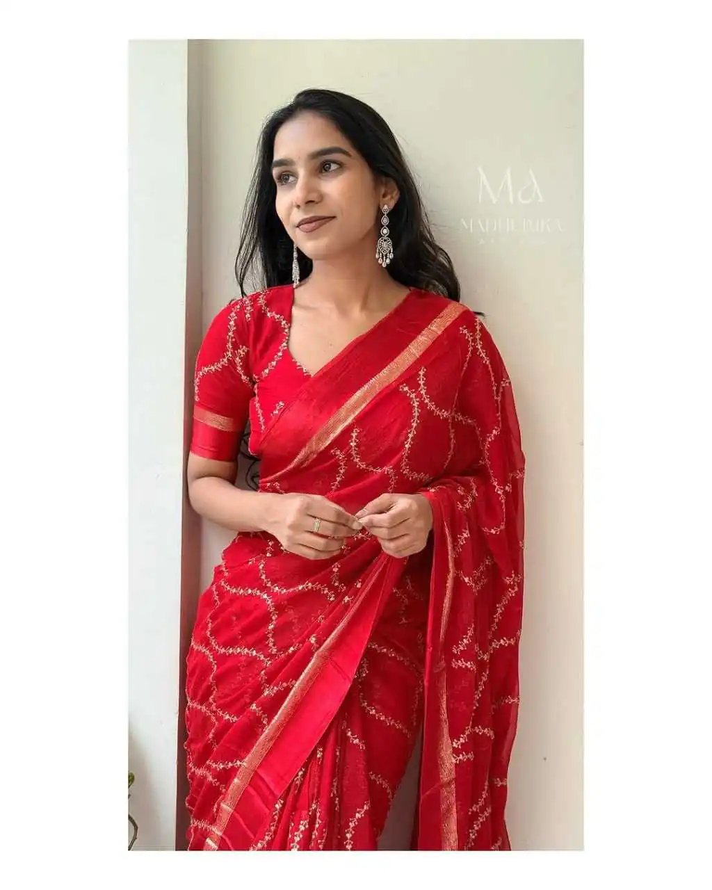 MS 505 Red Viscose Satin Saree with Sequins Work & Embroidery Work. Special Price ₹1599. Delivery 4-6 Working Days. Shop now. | Sarees, Bollywood Sarees, Creative Sarees, Designer Sarees, Embroidered Sarees, Ethnic Saree, Modern Digital sarees, Party Wear Sarees