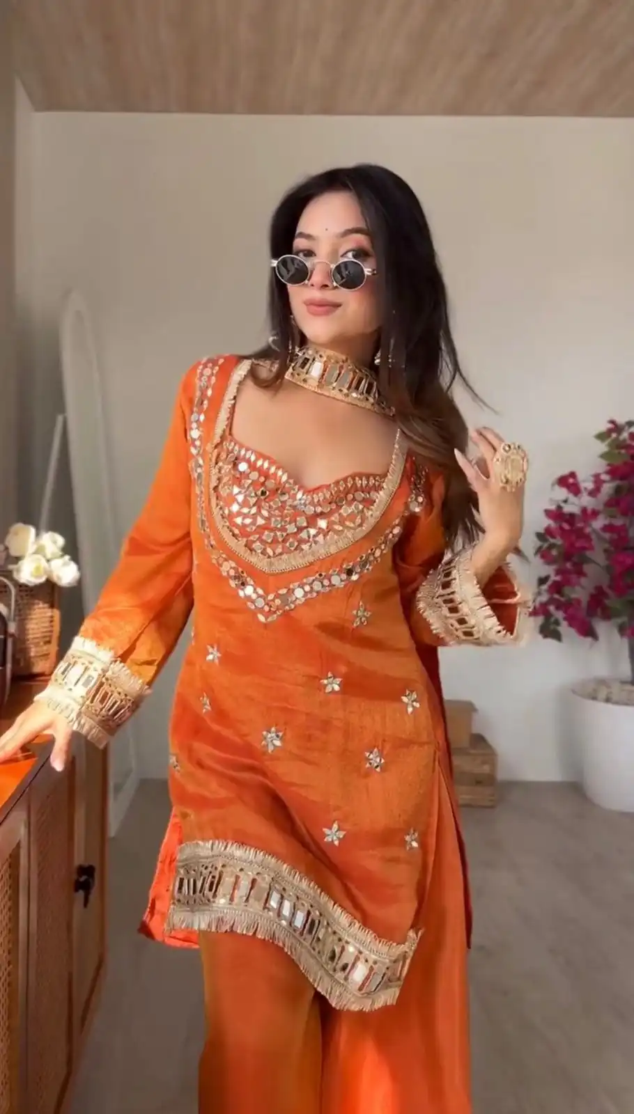 SRK 5326 Rust Fendy Silk Salwar Suit with Mirror Work & Lace Work. Affordable Price ₹2399. Delivery 4-6 Working Days. Shop now. | Jump Suits, Salwar suit, Casual Suits, Creative suits, Designer Suits, Palazzo Suits, Party Wear Suits, Patiala Suits, Straight Suits