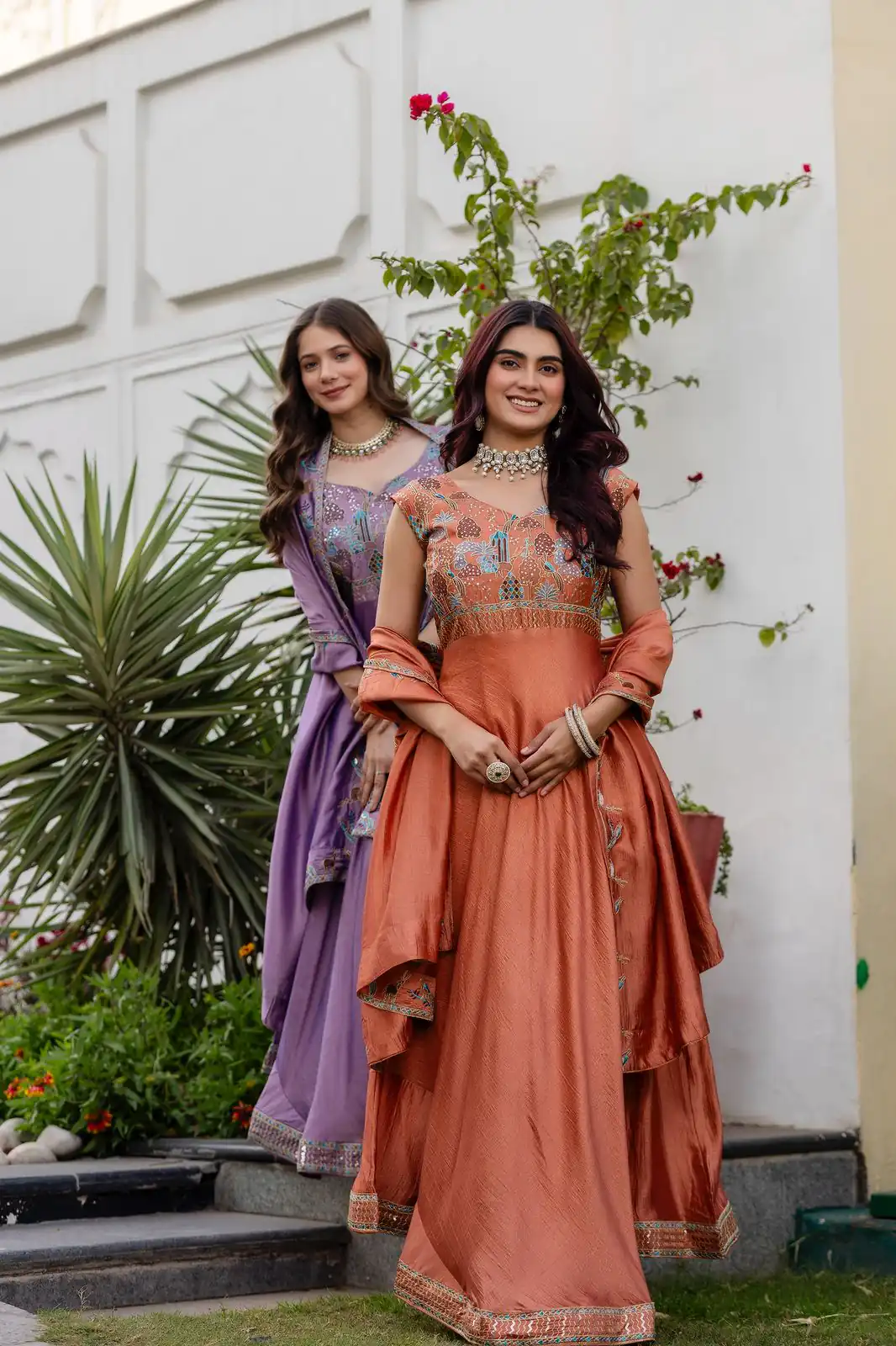 RR 39 Rust Vichitra Silk Gown Perfect for Wedding, Party, Holi, Anniversary, Mehendi –. Grab it for ₹2149. Delivery 4-6 Working Days. Shop now. | Gowns, Bollywood Gowns, Creative Gowns, Designer Gowns, Embroidered Gowns, Party Wear Gowns